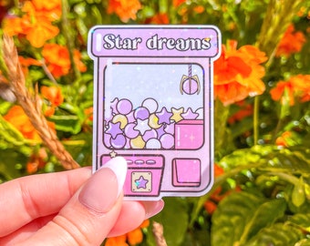 Kawaii Gamer Sticker: Holographic Laptop Decal