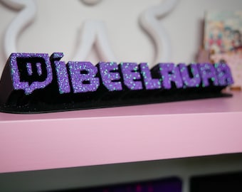 3D Printed Gamer Tag Name Plate – Twitch Username Streamer Display