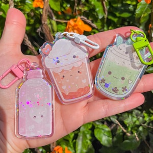 Boba Tea Charm l Drink Keychain l Boba Gift l Bubble Tea Keychain l Boba Lover Gift l Boba Keychain l Matcha Keychain l Bubble Tea Key Ring