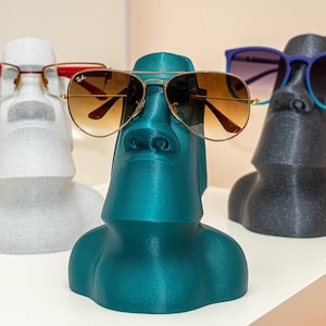 3D Geprint Moai Bril stand Accessoires Zonnebrillen & Eyewear Brillenstandaarden 