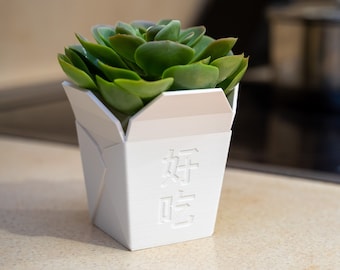 Jardinière chinoise de style boîte à emporter | Jardinière de succulentes à emporter | Jardinière décorative