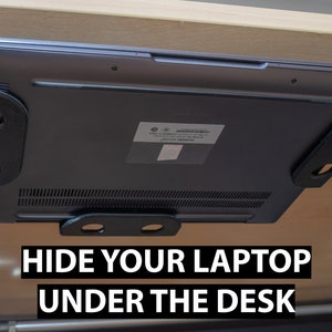 Under Desk or on the Wall Laptop and Tablet Holder Installation Hardware Included Multiple Sizes Available