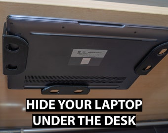 Under Desk or on the Wall Laptop and Tablet Holder Installation Hardware Included Multiple Sizes Available