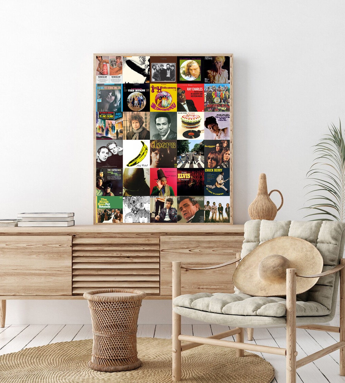 60s Vinyl Album Cover Poster, Music Wall Art Print, Instant Download