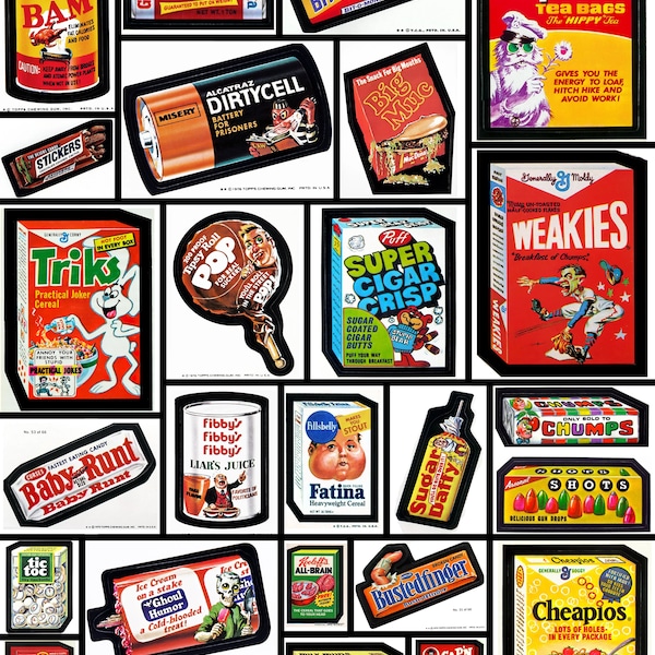 Wacky Packages 70s Retro Poster, Retro Wall Art Print, Instant Download, Indie Room Décor, Printable Poster