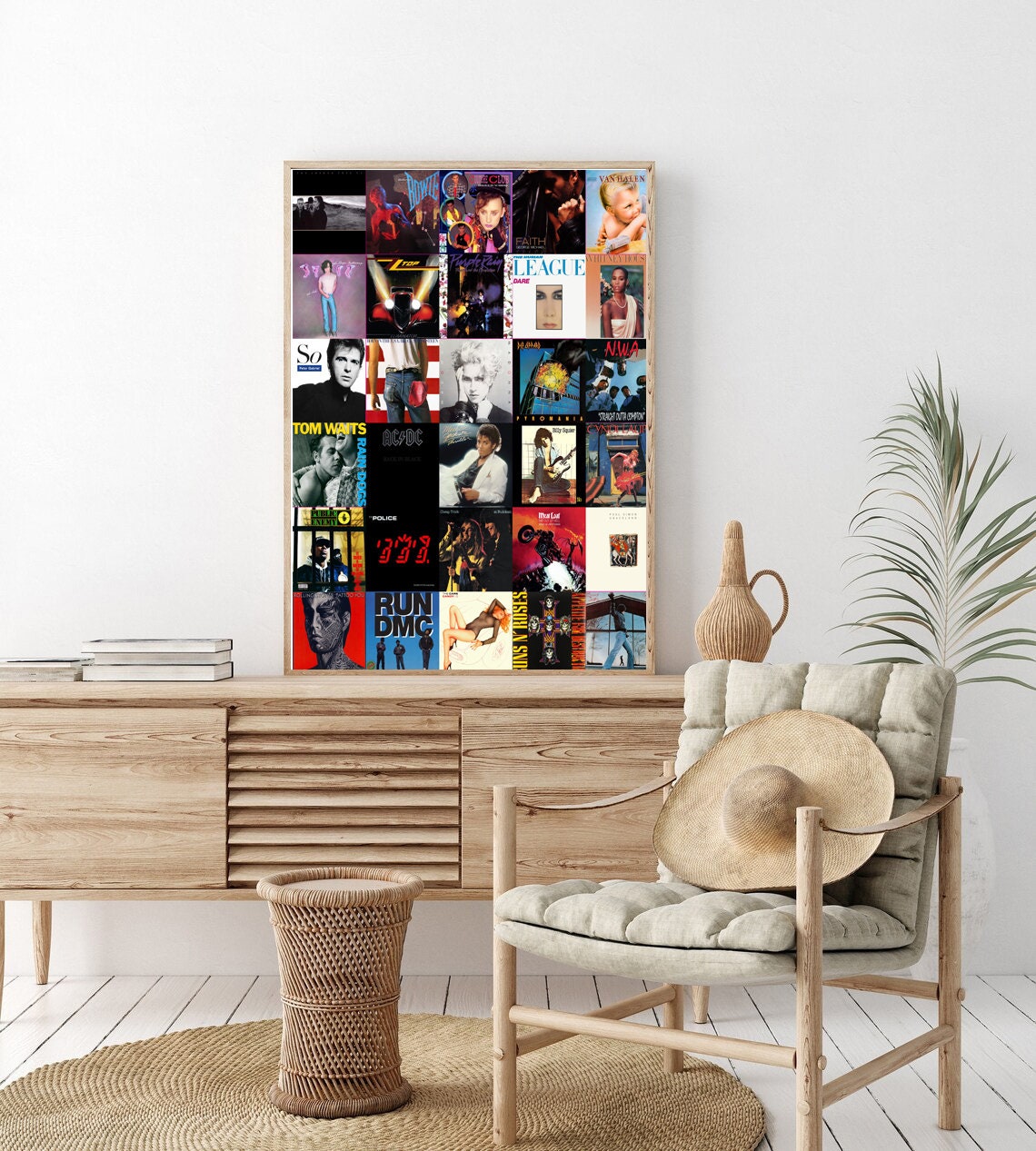 80s Vinyl Album Cover Poster, Music Wall Art Print, Instant Download