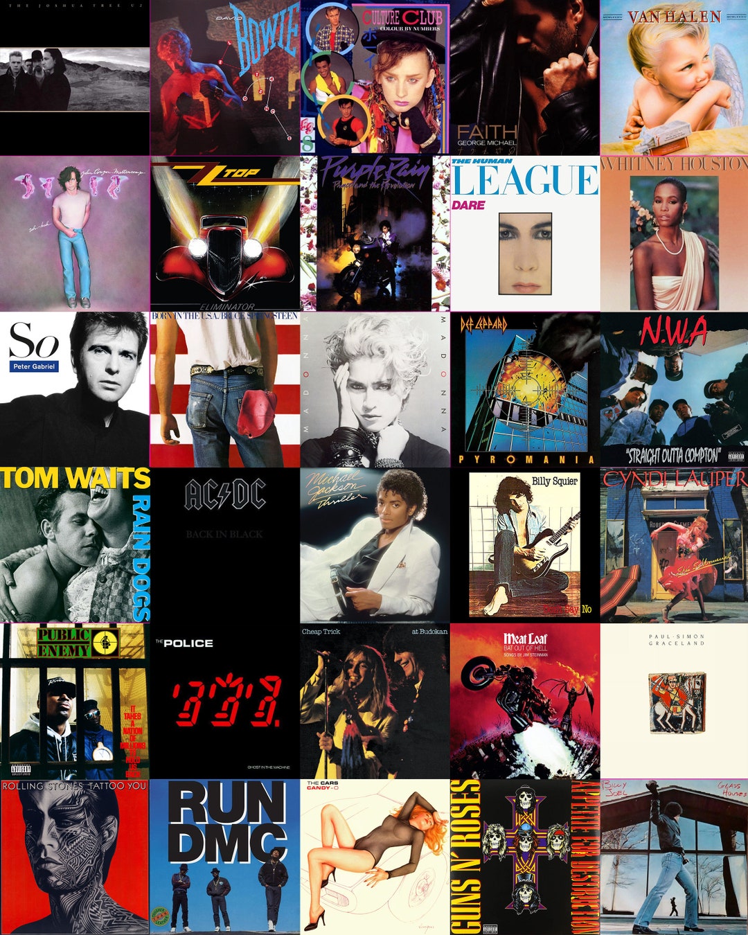 80s Vinyl Album Cover Poster Music Wall Art Print Instant Download 80s Vinyl Album Cover Poster Music Wall Art Print Instant Download