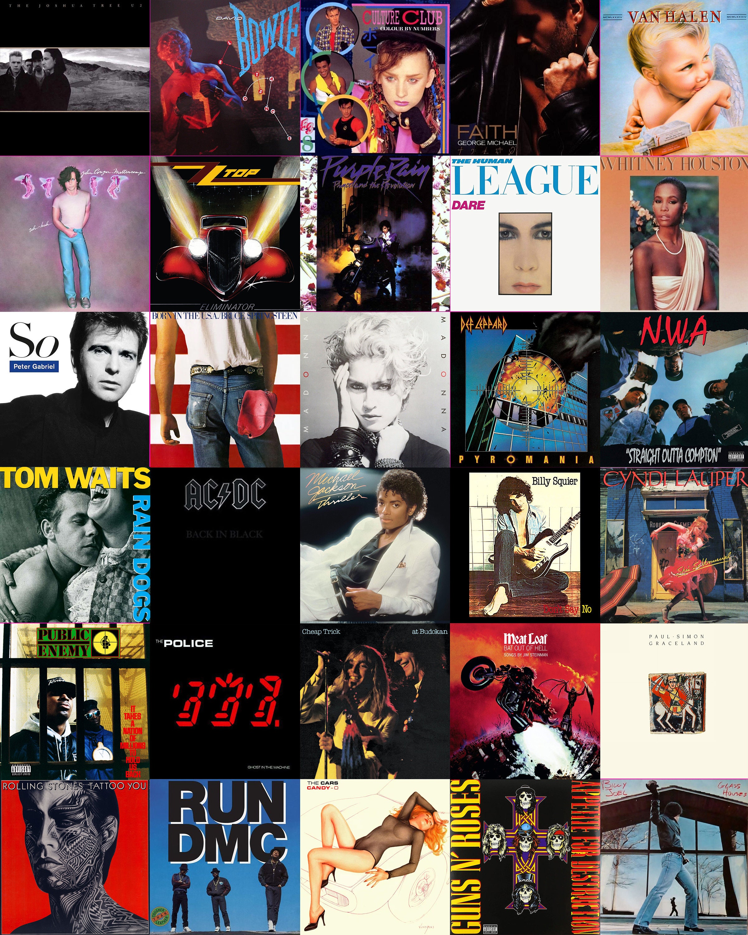 80s Vinyl Album Cover Poster Music Wall Art Print Instant - Etsy UK