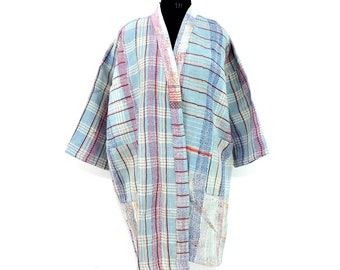 Indiase gewatteerde jas handgemaakte kantha kimono kantha gewaad winterjas Vrouw lange jas