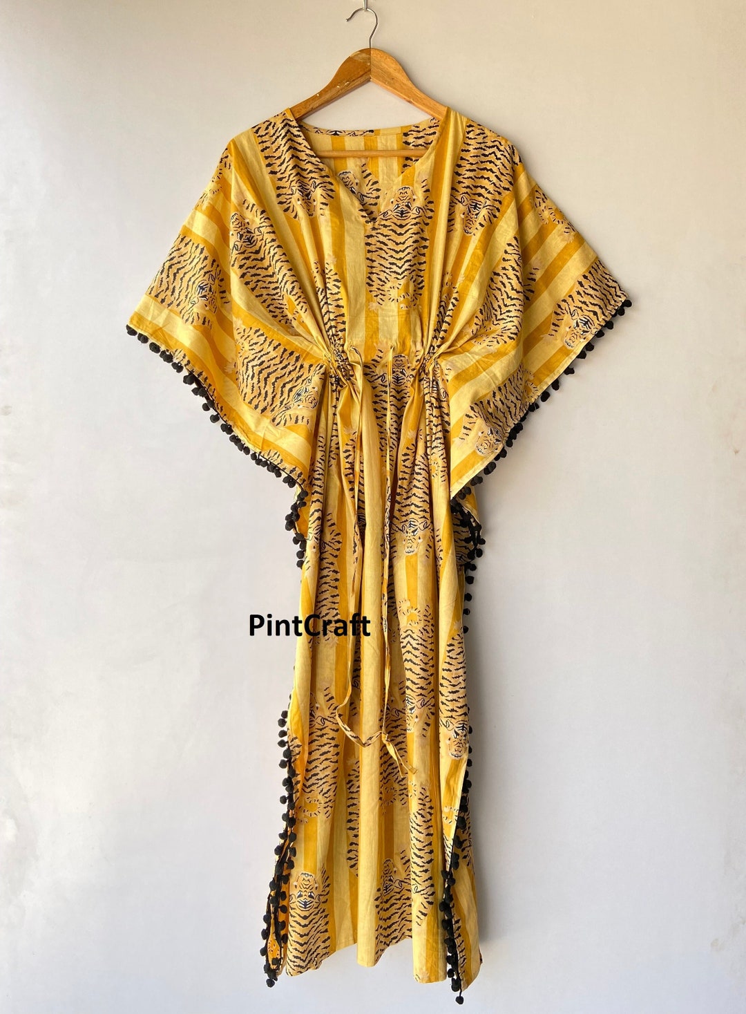 Kaftan Dress Woman Caftan Cotton Maxi Kaftan Sleepwear Etsy