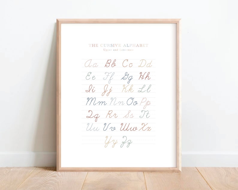 Rainbow Cursive Alphabet Print, Kids Room Decor (digital Download) - Etsy