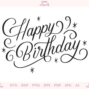 Alles Gute zum Geburtstag SVG, Party Zeichen, Geburtstag Karte, printable, Cricut Schneidedatei, Handlettered, Silhouette geschnitten Datei, digitaler Download