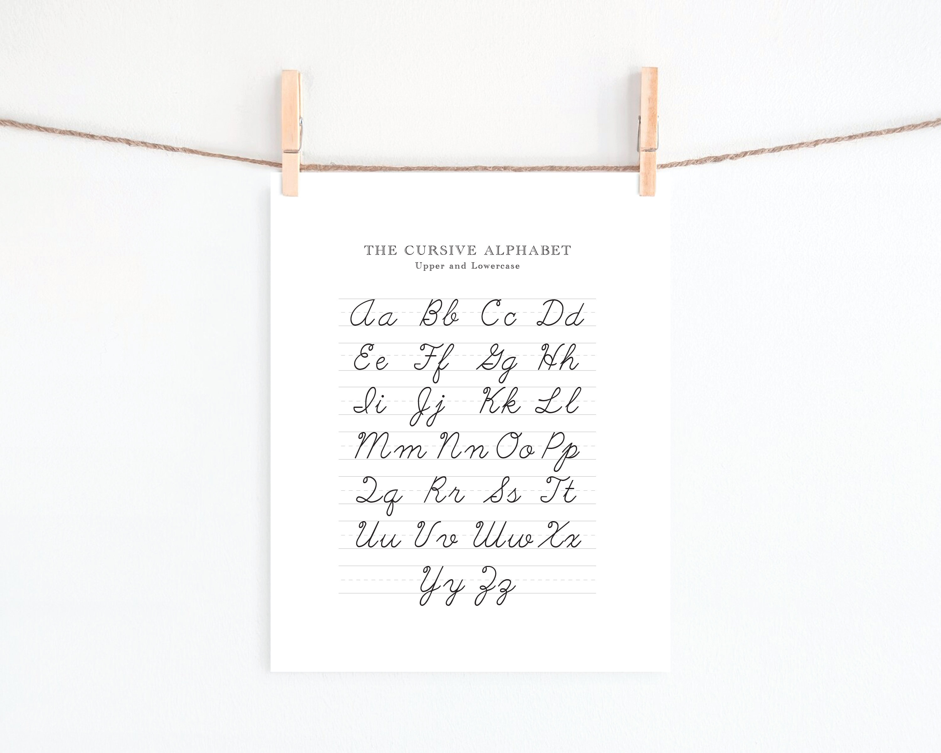 Cursive Alphabet Print, ABC Poster, Educational Wall Art Printables ...