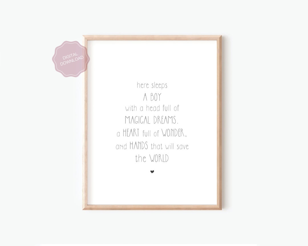 Baby Boy Nursery Quote, Nursery Quote Printable, Boy Room Wall Art