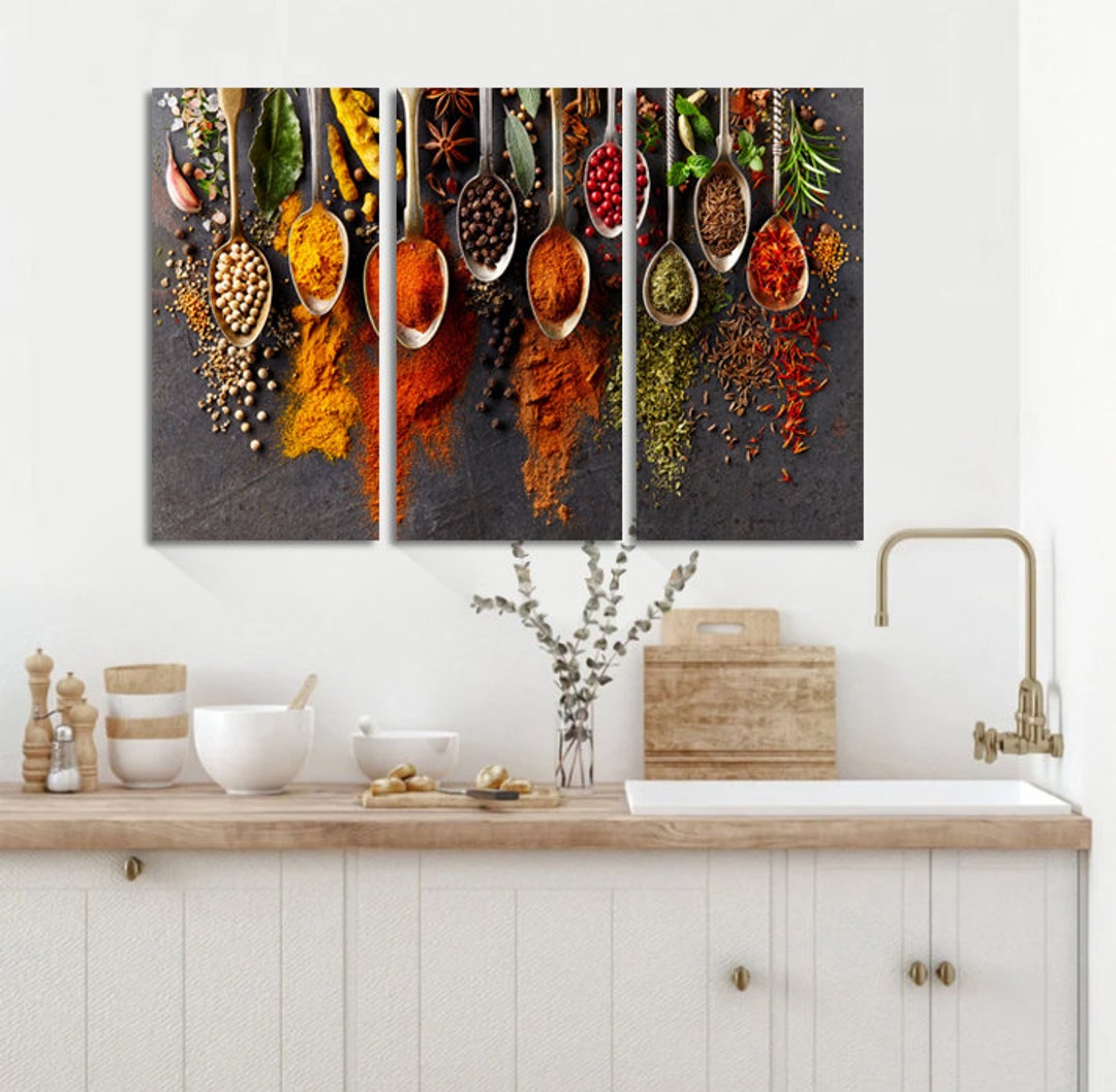 food photography canvas print: kitchen & restaurant... Spices Dining Room Food Kitchen Canvas Print Kitchen Wall Decor Cooking ...