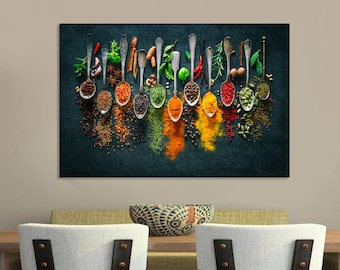Spices canvas print Kitchen wall decor Cooking Herbs Spices Cooking Kitchen canvas print, wall art, Kitchen art, Picture Print