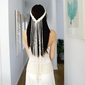 Macrame Veil,Macrame Headband,Boho Headpiece, Bridal Shower Accessory,Wedding Veil,Boho Veil, Bohemian Veil,Wedding Hair Jewellery