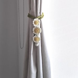 Crochet Curtain Tie Backs,Window Decor,Gift For Mum,Home Decor,Crochet Flower,Christmas Gift,Crochet Daisy,Mother&#39;s Day Gift,Caravan Gift