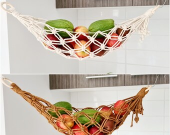 Macrame Fruit Hammock,Fruit Hanger,Fruit Basket,Caravan Storage,Mother's Day Gift,Caravan Decor,Kitchen Storage,Christmas Gift,Fruit Storage