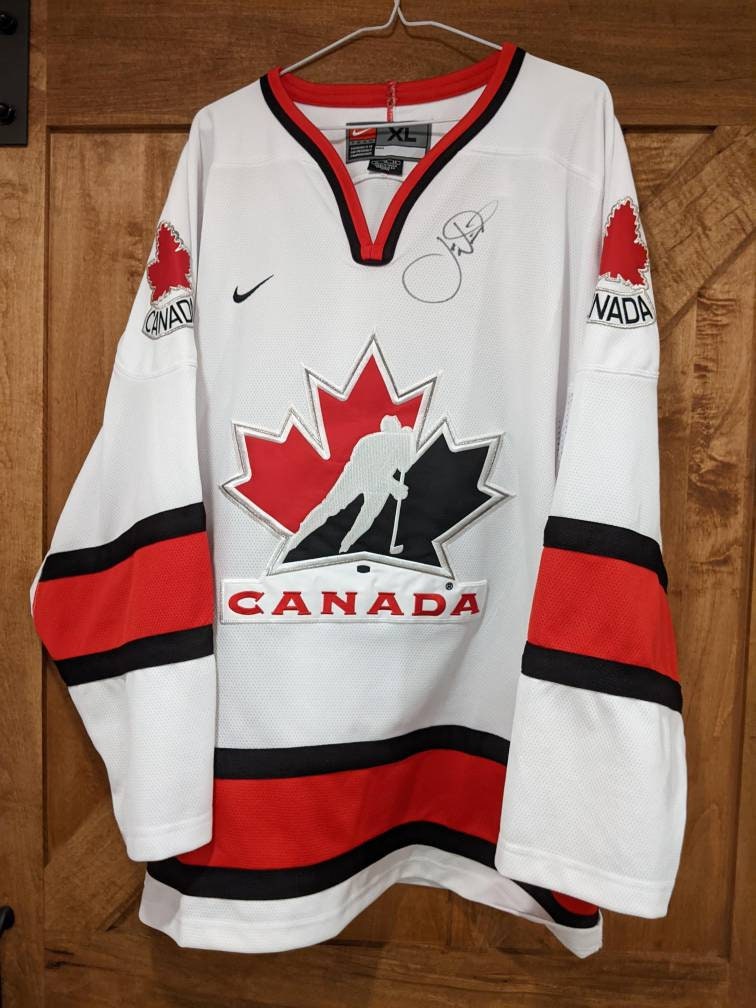 CONNOR BEDARD TEAM CANADA BLACK NIKE HOCKEY JERSEY