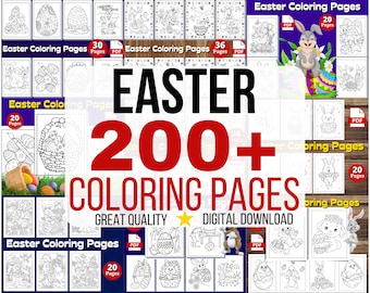 PACOTE 200+ páginas para colorir de Páscoa para crianças | Desenhos para colorir de Páscoa | Colorir coelhinho da Páscoa | Colorir Ovo De Páscoa | Atividade de Páscoa