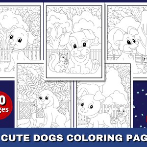 10 Adorable Dogs Printable Coloring Pages for Kids | INSTANT DOWNLOAD | Dogs Coloring Sheets | Cute Dogs Coloring Book | Puppy Illustration