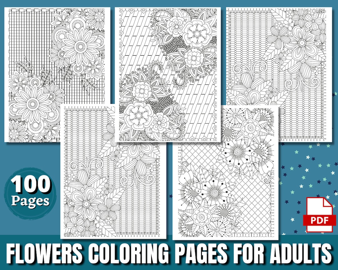 100 Floral Coloring Pages for Adults | Printable Coloring Pages ...