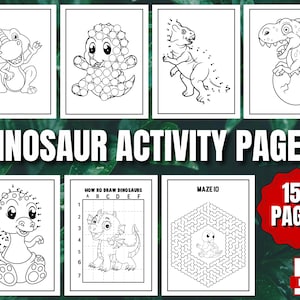 150 Dinosaur Activity Pages | INSTANT DOWNLOAD | Dinosaur Activity Book | Printable Activity Book | Kids Activity Pages | Print for Kids
