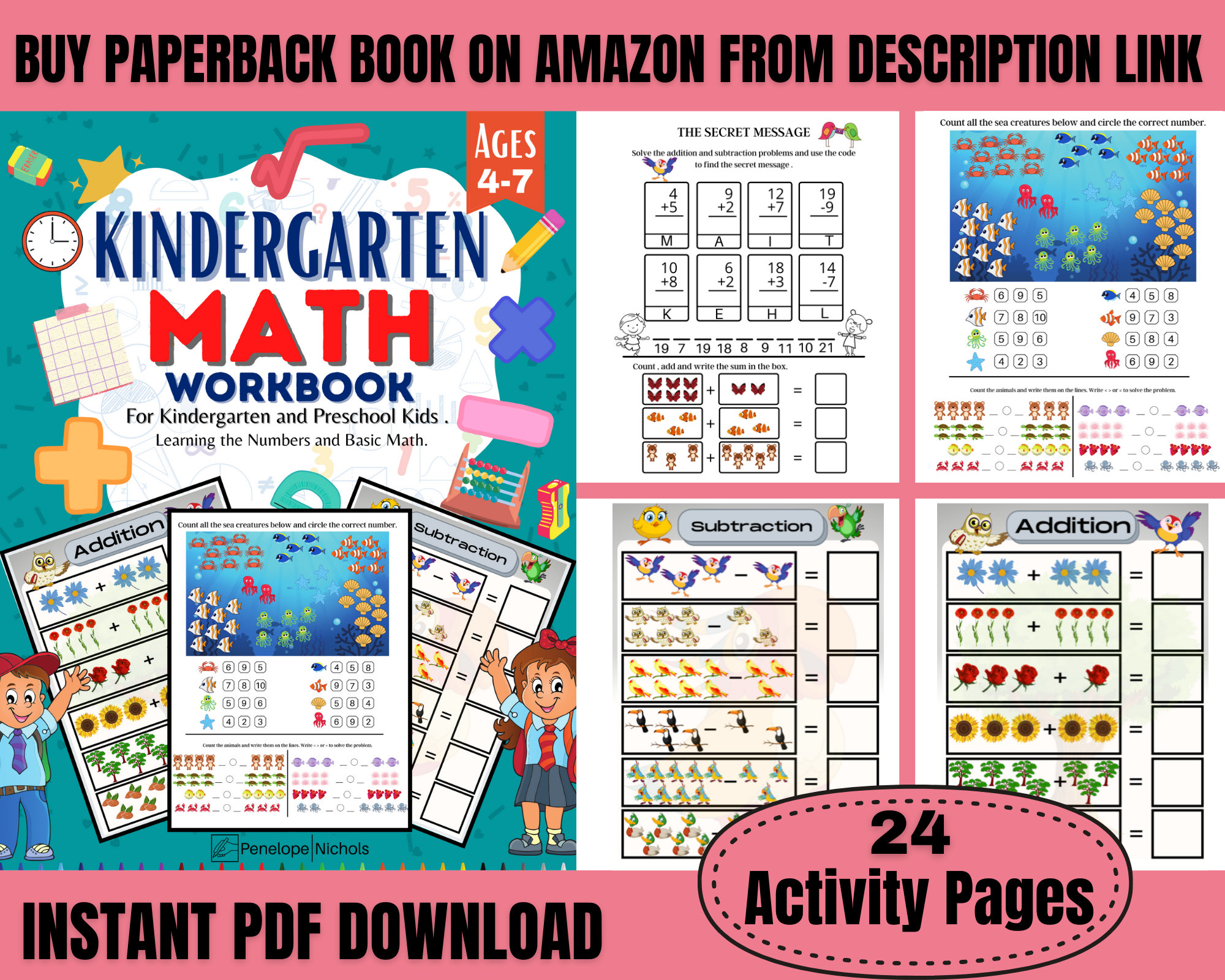 Kindergarten math worksheets plants theme 5th grade