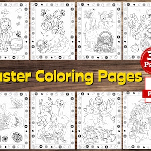 Easter Coloring Pages | 36 PAGES | Digital Download | Easter Bunnies | Easter Egg | for toddlers and kids ages 4-8 ready to print