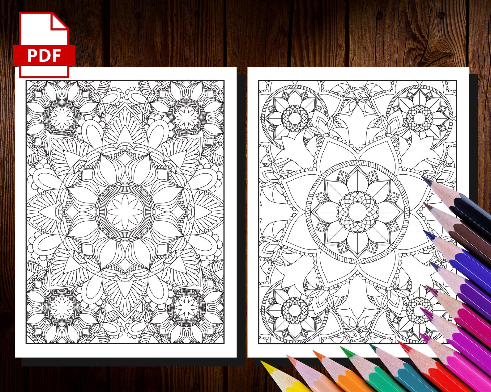 50 Relaxing Mandala Coloring Pages Printable Mandala - Etsy