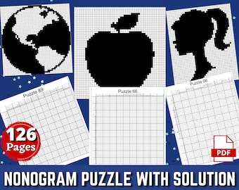 abstract puzzles online 126 Nonograms Japanese Puzzles | Puzzle With Solution | Griddlers Logic Printable Puzzles | Nonogram Logic Puzzles | INSTANT DOWNLOAD