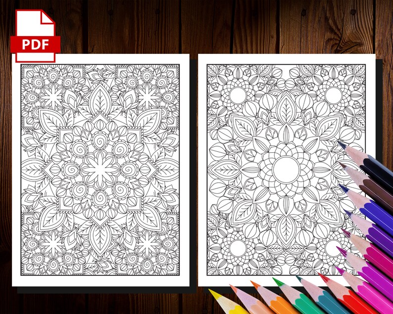 50 Relaxing Mandala Coloring Pages Printable Mandala - Etsy