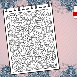 52 páginas abstractas para colorear para adultos / Increíbles páginas para colorear para adultos para niñas, mujeres, hombres y adolescentes / Alivio del estrés y relajación VOL. 1 imagen 3