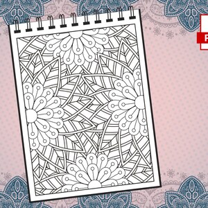 52 páginas abstractas para colorear para adultos / Increíbles páginas para colorear para adultos para niñas, mujeres, hombres y adolescentes / Alivio del estrés y relajación VOL. 1 imagen 4