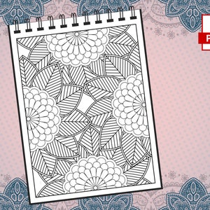 52 páginas abstractas para colorear para adultos / Increíbles páginas para colorear para adultos para niñas, mujeres, hombres y adolescentes / Alivio del estrés y relajación VOL. 1 imagen 2