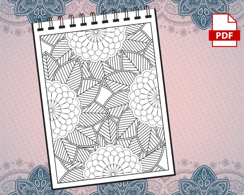 52 páginas abstractas para colorear para adultos / Increíbles páginas para colorear para adultos para niñas, mujeres, hombres y adolescentes / Alivio del estrés y relajación VOL. 1 imagen 2