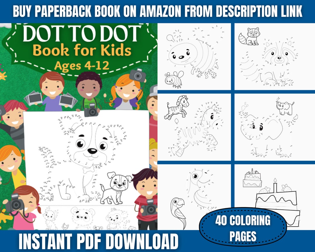 Dot to Dot Book for Kids Ages 4-12 | 42 PAGES | Printable Activity ...