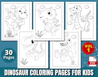 30 dinosaurus kleurplaten | VOL 1 | DIRECT DOWNLOADEN | Dinosaurus kleurboek | Afdrukbaar kleurboek | Afdrukken voor kinderen