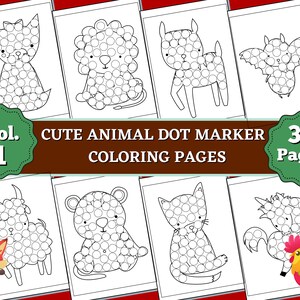 30 Cute Animal Dot Marker Coloring Book | VOL. 1 | INSTANT DOWNLOAD | Dot Marker Coloring Books for Toddlers | Dot Marker Printable Pages
