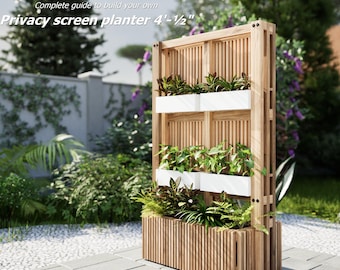 Privacy screen planter DIY plans imperial measurements, step-by-step guide, pdf download