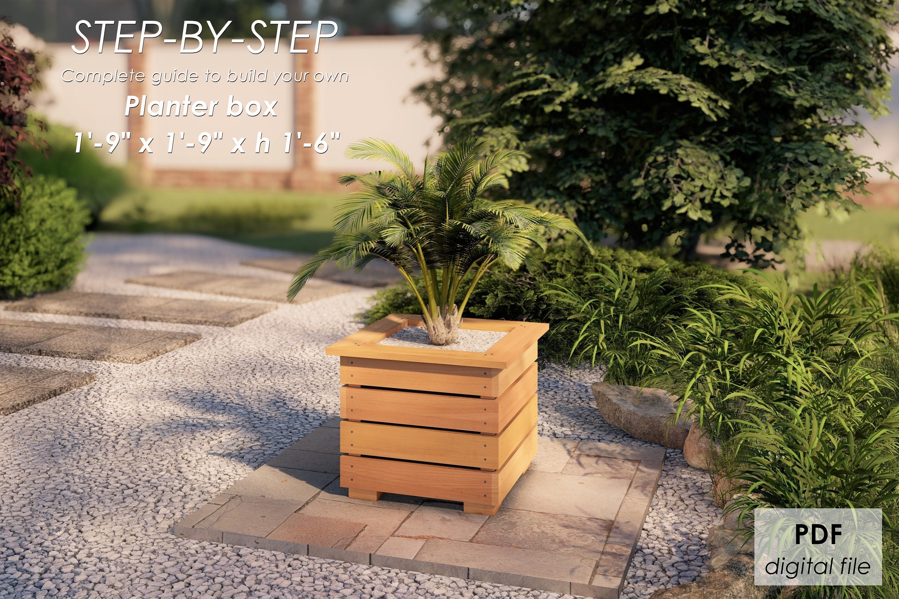 Planos de jardineras cuadradas DIY: guía paso a paso (PDF) - Etsy México, image size:3000x2000