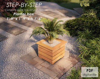 DIY Planter box plans 1'-9" x 1'-9" x h 1'-6", a step-by-step guide in pdf format with imperial measurements