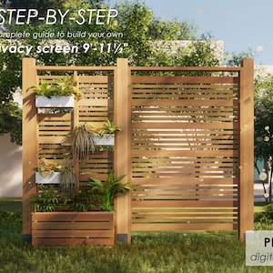 Privacy screen with planters 9'-11 1/2", a step-by-step guide in pdf format with imperial measurements