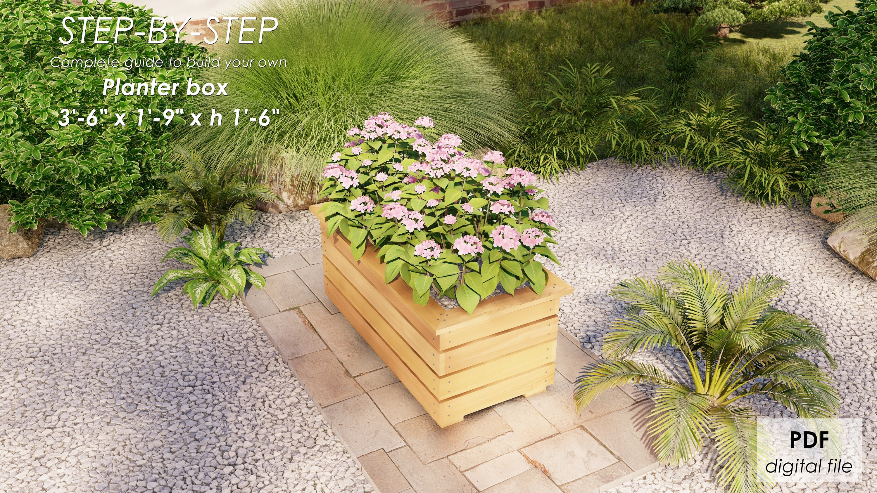 DIY Planter Box Plans 3'6 X 1'9 X H 1'6, a Step-by-step Guide in Pdf ...