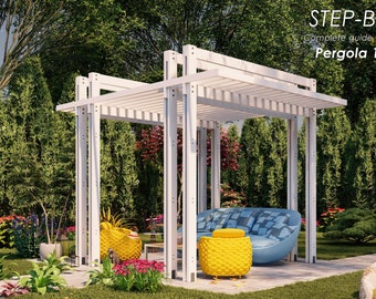 Pergola Plans 12'x10': DIY Garden Woodwork Guide (PDF) with imperial measurements