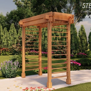 Garden wood arbor plans 3' 2 x 6' 8, STEP-BY-STEP guide, pdf digital file, imperial dimensions image 3