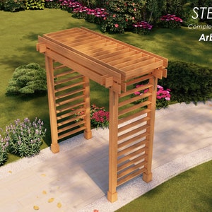 Garden wood arbor plans 3' 2 x 6' 8, STEP-BY-STEP guide, pdf digital file, imperial dimensions image 5