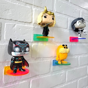 12 Pack Shelves for Unboxed Funko Pop Floating Stands Neon Colors Mix and Match