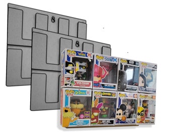 Pantalla de pared para 8 Funko Pop in Box o Funko Pin, soporte flotante listo para usar